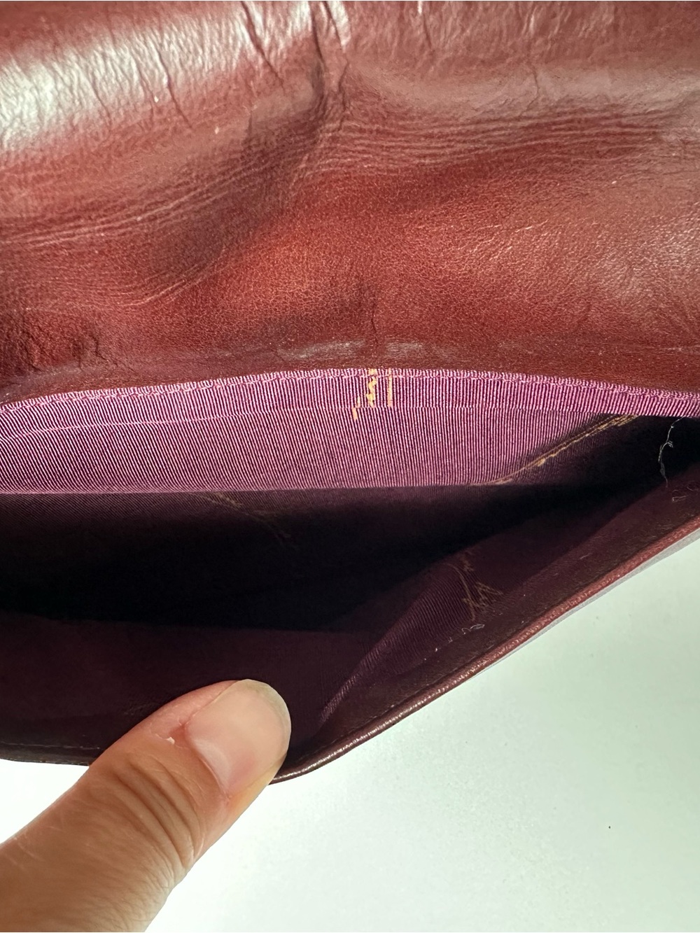 Vintage Etienne Aiger Oxblood Leather Crossbody Purse/Bag - Picture 6 of 8